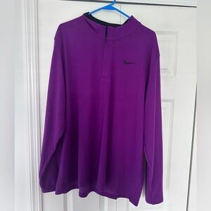 Nike Mens Purple 1/4 zip long sleeve golf shirt XXL